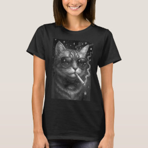 Camiseta Cigarro Gato Engraçado Fumar Gato Estúpido Bra