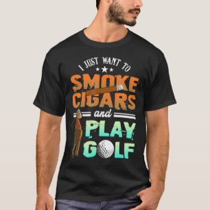 Camiseta Cigarro Para Fumar E Jogar Golfe Cigarro Para Fuma