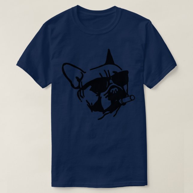Camiseta Cigarro para fumar em Bulldog francês (Frente do Design)