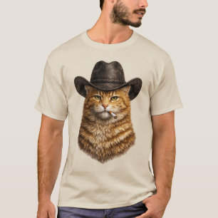 Camiseta cigarros Orange Cowboy Cat western Rústico
