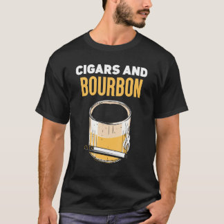 Camiseta Cigars And Bourbon Drinking Cigar Bourbons