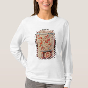 Camiseta Cilíndrico descrevendo uma deidade com ondas do