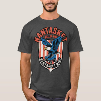 Camiseta Cilindro da Vintagem do Rollerway Nantasket Rastre