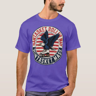 Camiseta Cilindro da Vintagem do Rollerway Nantasket Rastre