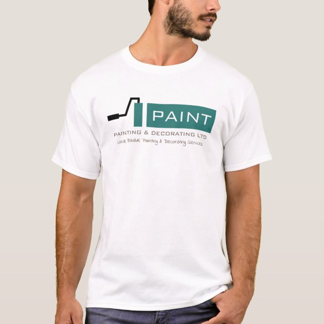 Camiseta Cilindro de Tinta Teal, Painter & Decorator Advert (Frente)