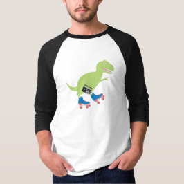 Camiseta Cilindro do Dinossauro, Rastreando, segurando rádi