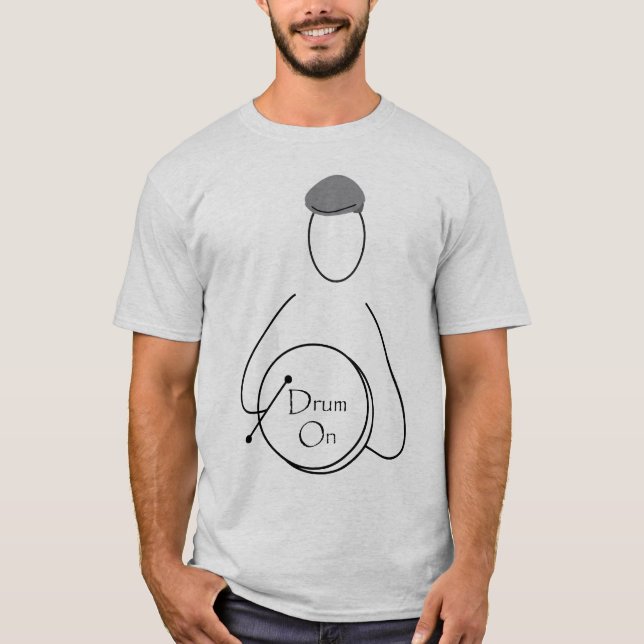 Camiseta Cilindro na linha arte do homem (Frente)