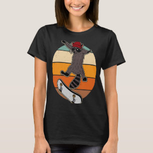 Camiseta Cilindros de guaxinim de skate rolador de patinado