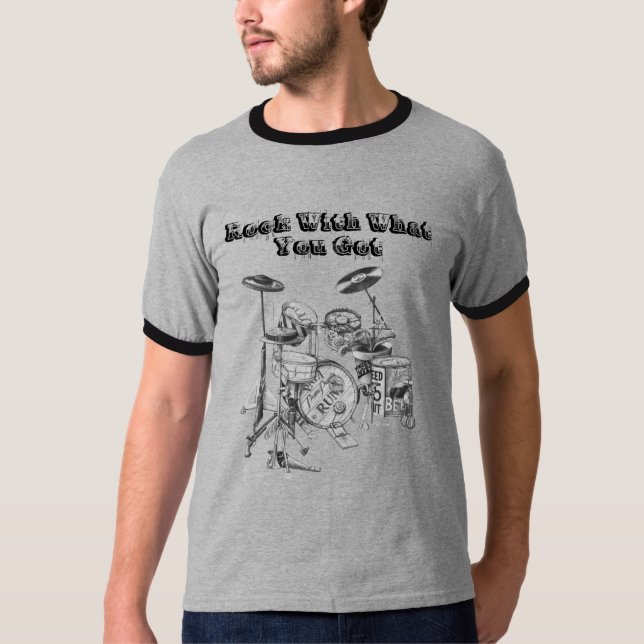 Camiseta Cilindros, rocha com o que você obteve (Frente)