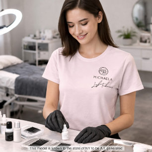 Camiseta Cílios Logotipo Empresarial Nome do Funcionário Ro