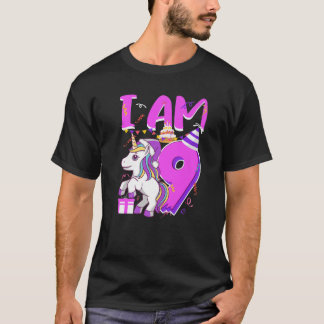 Camiseta Cima De Noite Bonita Por 9 Anos Vestida Garota