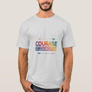 Camiseta Cimeira de Resolução: Coragem Enfrenta Desafios
