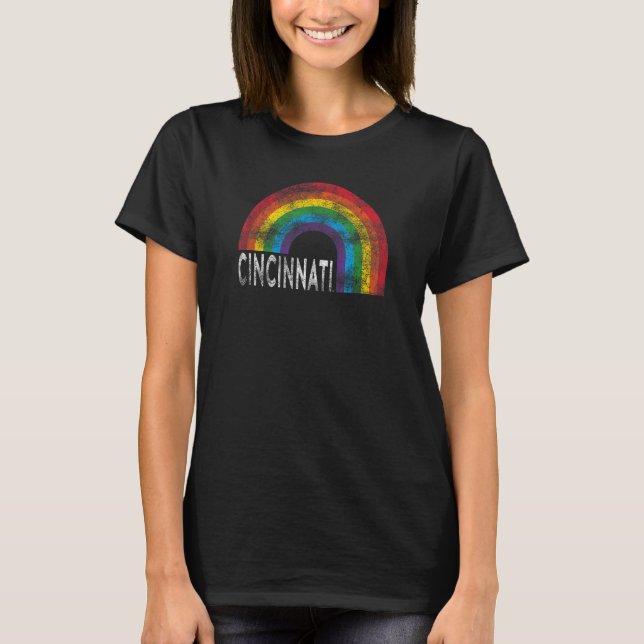 Camiseta Cincinnati Bearcats Pride Rainbow Vintage (Frente)