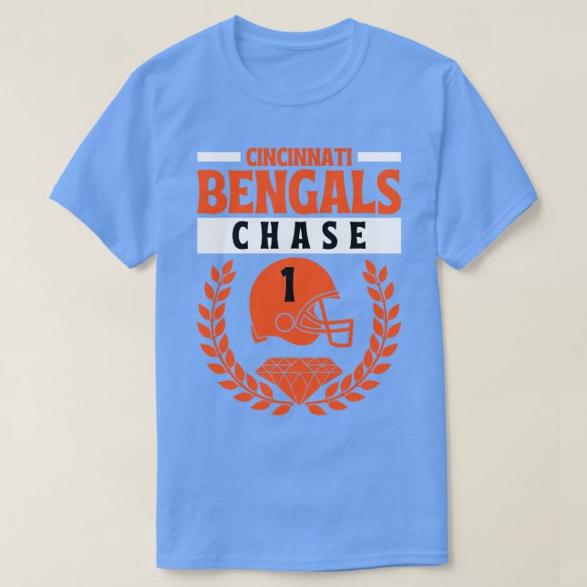 Camiseta Cincinnati Bengals JaMarr Chase 1 Americano (Frente do Design)