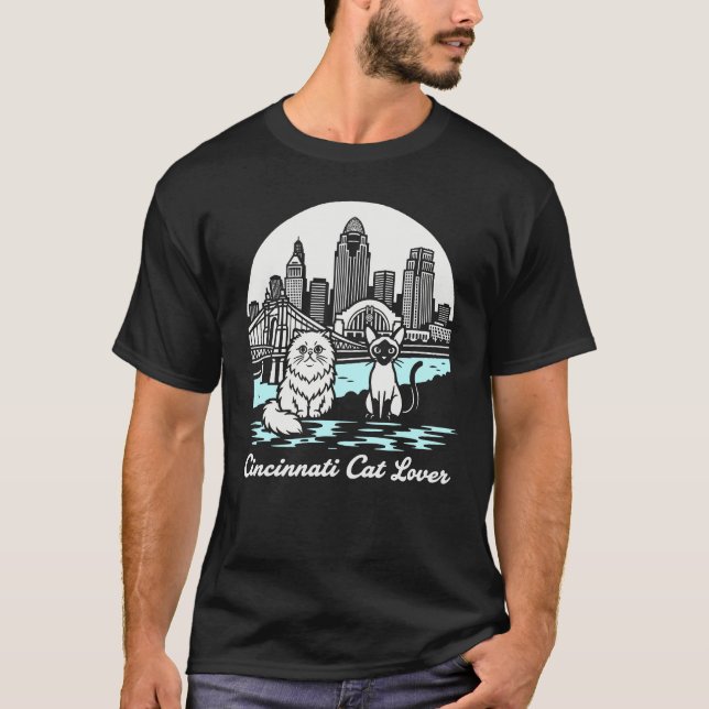 Camiseta Cincinnati City Ohio Cat Lover (Frente)