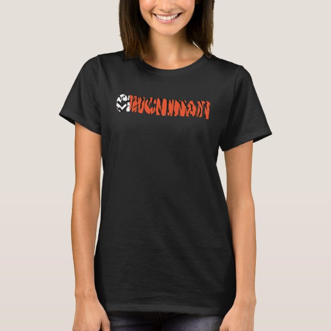 Camiseta Cincinnati Cool Tiger Striped Animal Print (Frente)