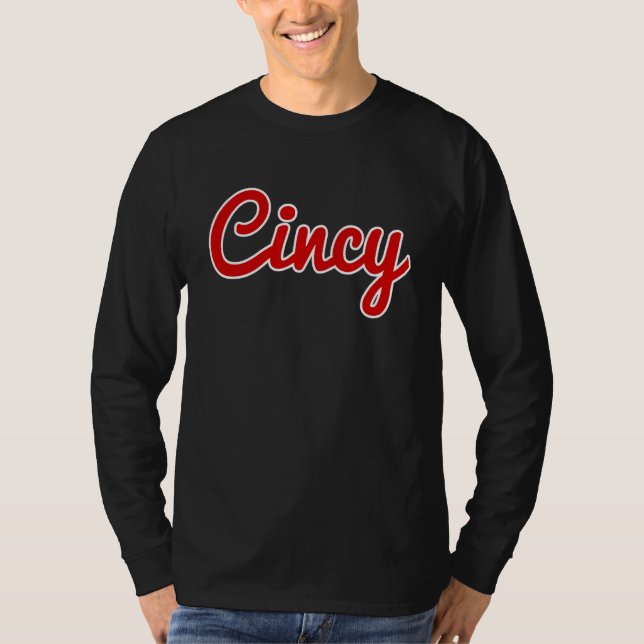 Camiseta Cincinnati Ohio Classic Red Script Cincy City (Frente)