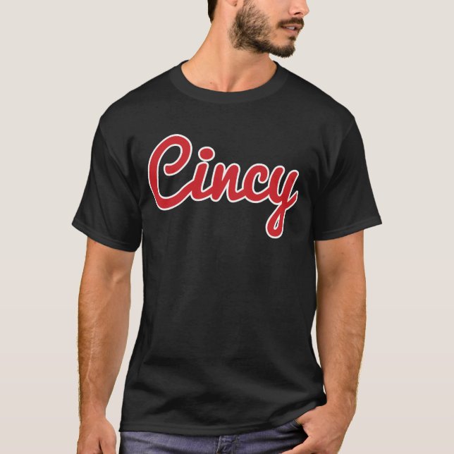 Camiseta Cincinnati Ohio Classic Red Script Cincy City (Frente)