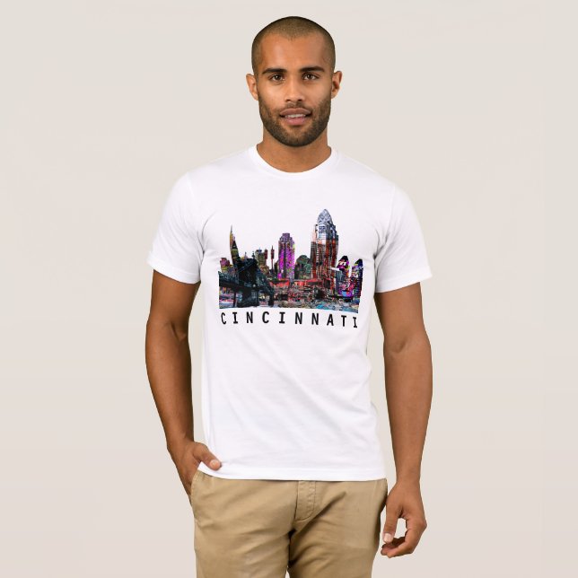 Camiseta Cincinnati, Ohio, em grafite (Frente Completa)