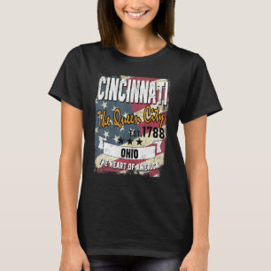 Camiseta Cincinnati Ohio Oh Distante Estado de Bandeira Ame