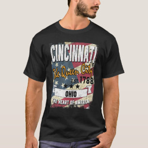 Camiseta Cincinnati Ohio Oh Distante Estado de Bandeira Ame