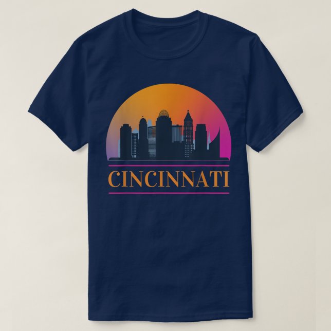 Camiseta Cincinnati Ohio Skyline  (Frente do Design)