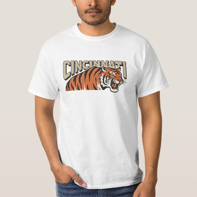 Camiseta Cincinnati vintage retro style bengal tiger art (Frente)
