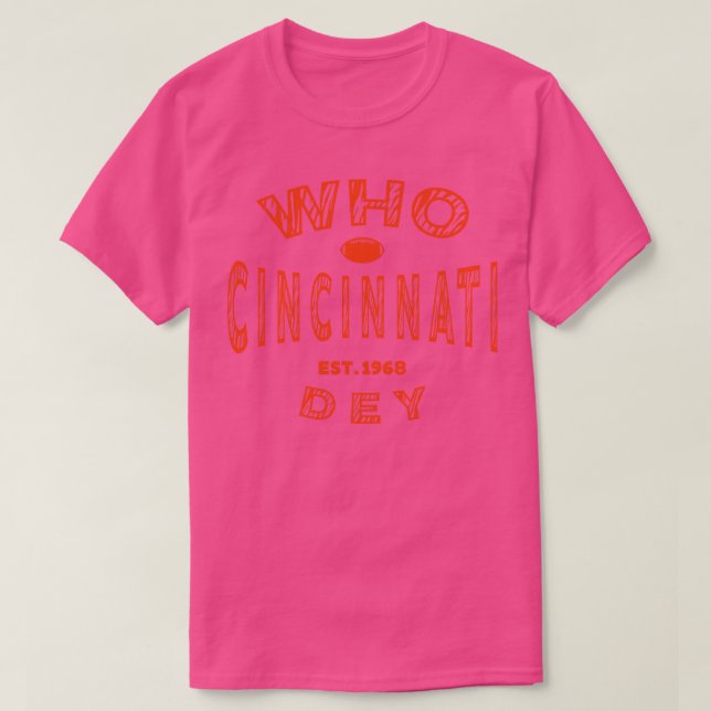 Camiseta Cincinnati Who Dey Remix 1968 (Frente do Design)