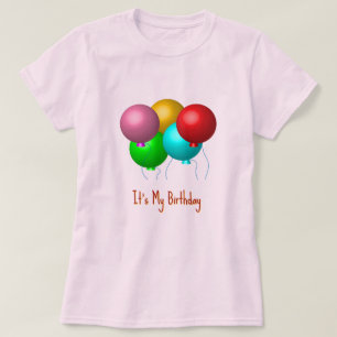 Camiseta Cinco Balões de Aniversário É Meu Aniversário Pers