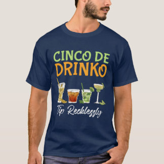 Camiseta Cinco Bebida Meican bebida Fã da Festa famil