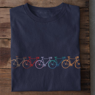 Camiseta cinco bicicletas de cores diferentes legal