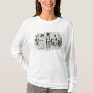 Camiseta Cinco caricaturas do molde de um francês