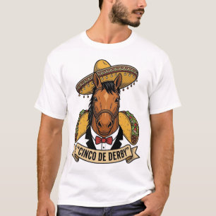Camiseta Cinco de Derby Cavalo Taco Sombrero Design Vintage