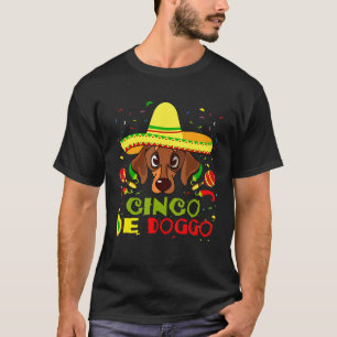 Camiseta Cinco De Doggo Dachshund Dog Love-R Mãe