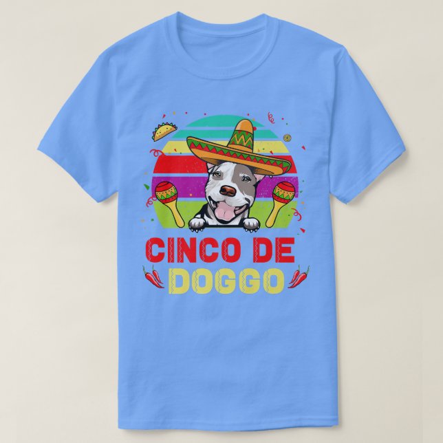 Camiseta Cinco de Doggo Hilarious Pit Bull Dog for Cinco de (Frente do Design)