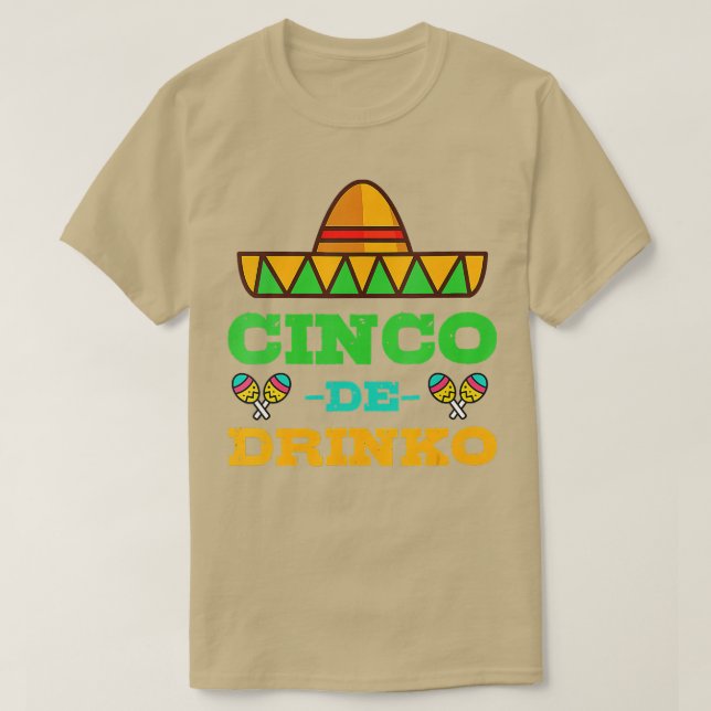 Camiseta Cinco De Drinko Cinco De Mayo Funny Partido Mexica (Frente do Design)