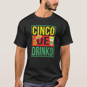 Camiseta Cinco De Drinko Com Tema de Guitarra Sombrero Fest