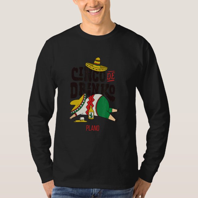 Camiseta Cinco De Drinko Fiesta Sobre Cinco De Mayo Em Plan (Frente)