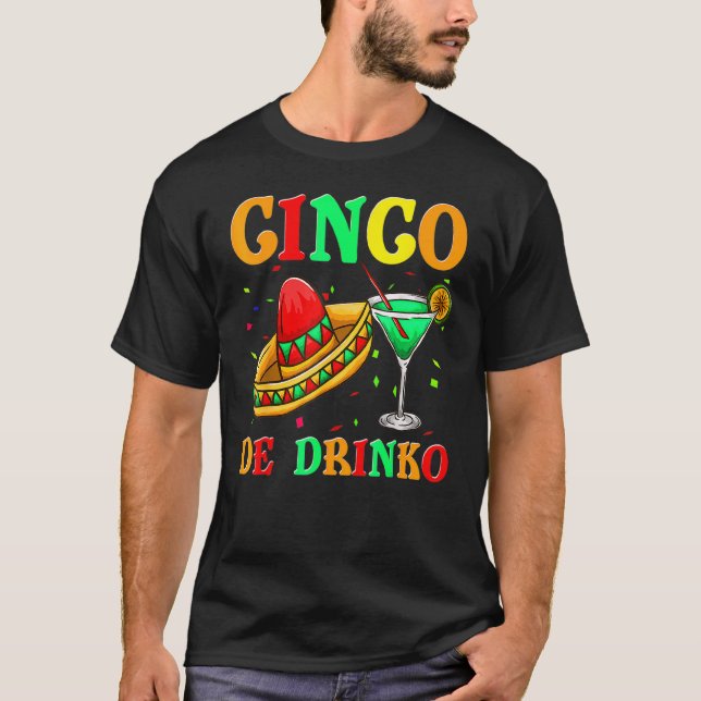 Camiseta Cinco De Drinko Fiesta Women Sombrero Tequila (Frente)