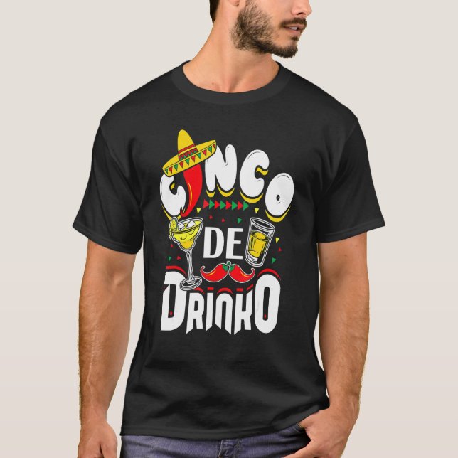 Camiseta Cinco De Drinko Funny Mexicano Cinco De Mayo Drink (Frente)