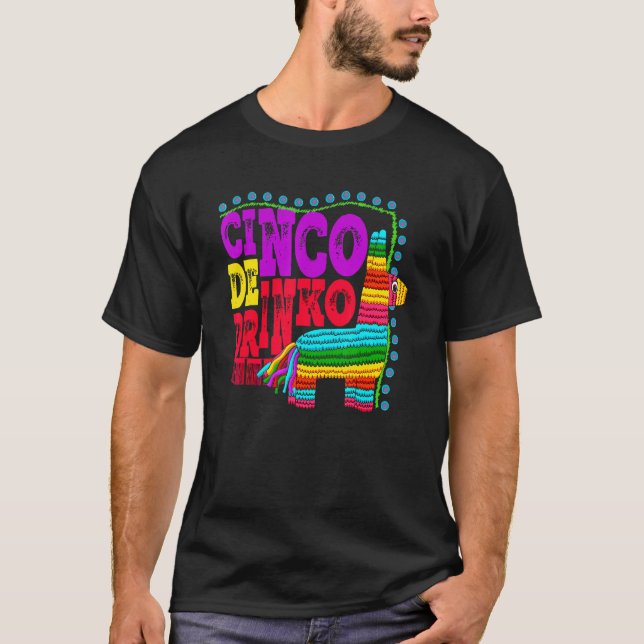 Camiseta Cinco De Drinko Ideia Bebendo Mexicana (Frente)