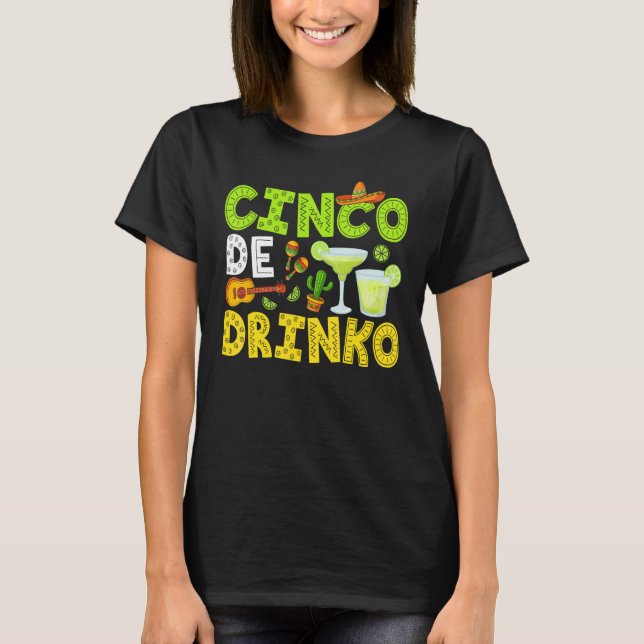 Camiseta Cinco De Drinko Margarita Cinco De Mayo Fiesta Par (Frente)