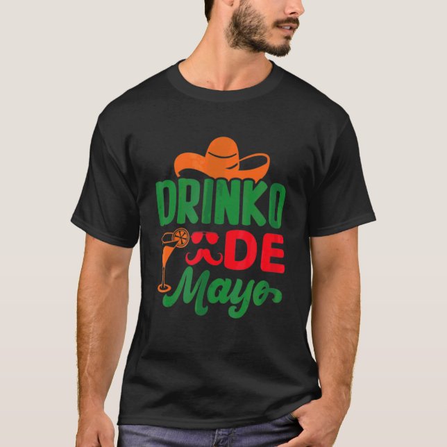 Camiseta Cinco De Drinko México Cinco De Mayo Bebendo Sq (Frente)