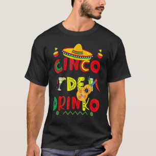 Camiseta Cinco De Drinko Óculos De Sol Cactus Mexicano Viol
