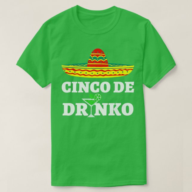 Camiseta Cinco De Drinko Shirt Sombrero Mexicano Fiesta Cin (Frente do Design)