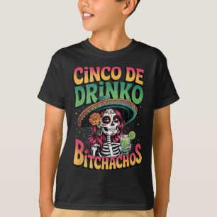 Camiseta Cinco De Drinko Skeleton Margarita Party Humor