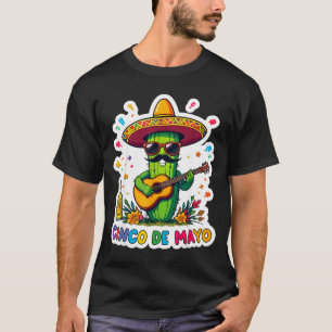 Camiseta Cinco de maio cacto mexicano engraçado óculos de s