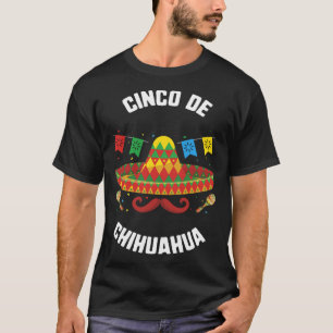 Camiseta Cinco De Maio Cinco De Chihuahua Chapéu Bigode