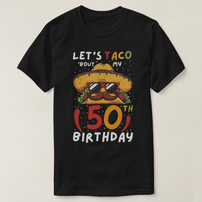 Camiseta Cinco de mayo 50º aniversário taco idade 50 méxico (Frente do Design)