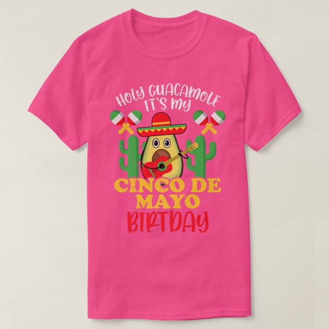 Camiseta Cinco de Mayo Aniversário Santo Guacamole Meican F (Frente do Design)